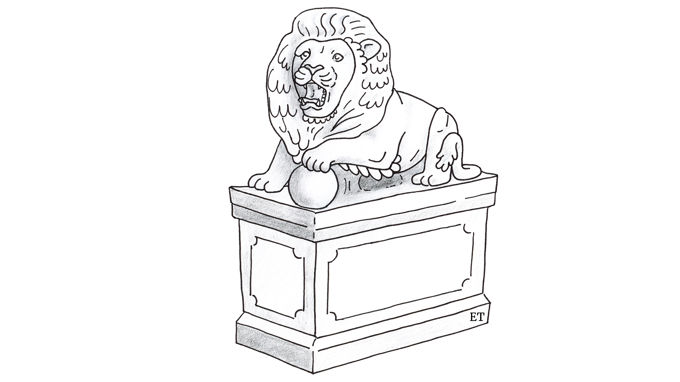 piirretty leijonapatsas