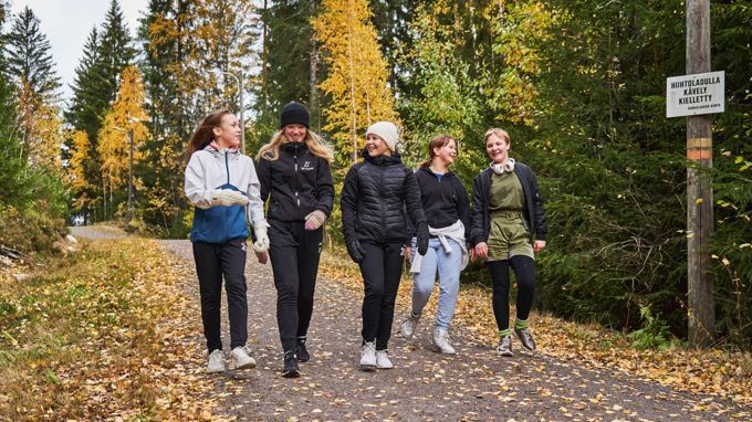 People walking on a fitness trail